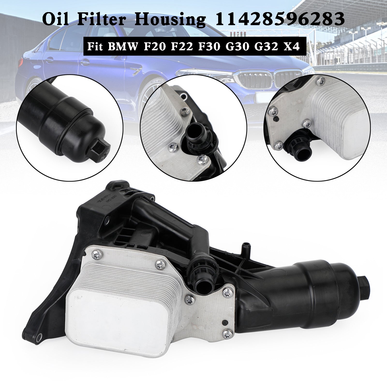 Carcasa del filtro del enfriador de aceite del motor 11428596283 compatible con BMW F20 F22 F30 G30 G32 X4 genérico