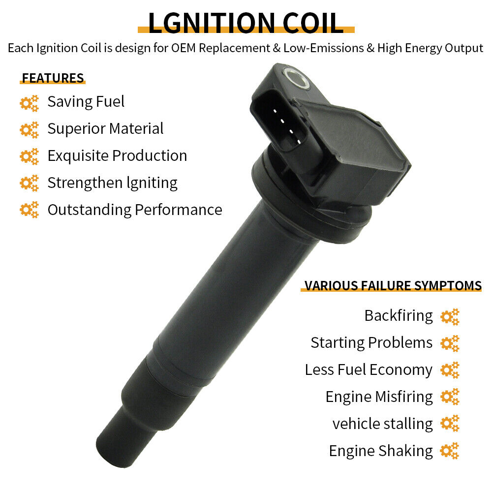 Lexus LS430 2001-2006 4.3L 8PCS Ignition Coil+Spark Plug UF230 UF493 90919-02230