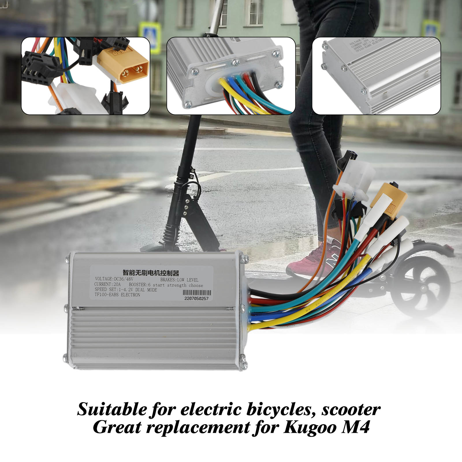 Controlador de motor de scooter eléctrico 48V 20A para 10 "Kugoo M4