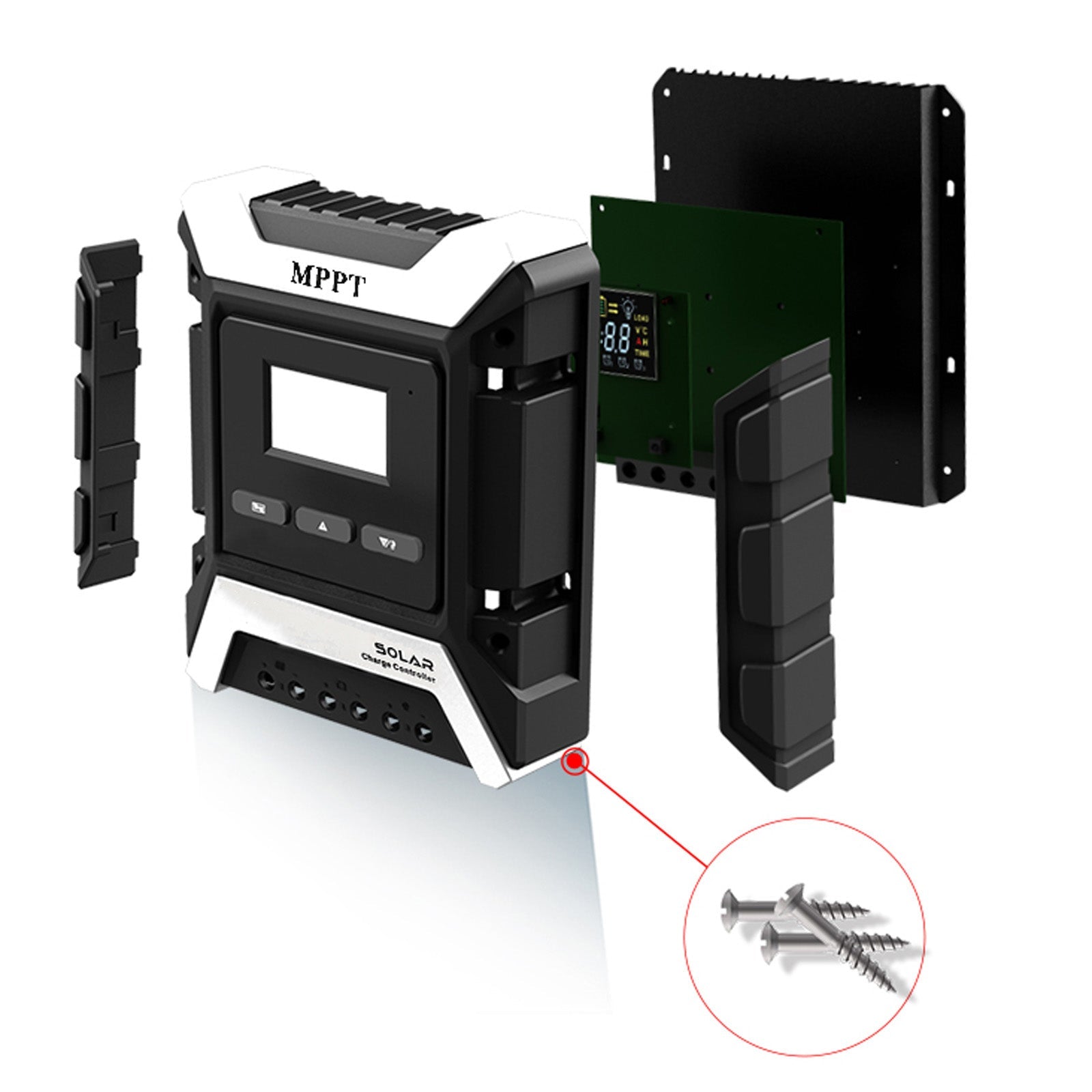 12/24/48V 30A MPPT Solar Charge Controller Panel Battery Regulator Dual USB