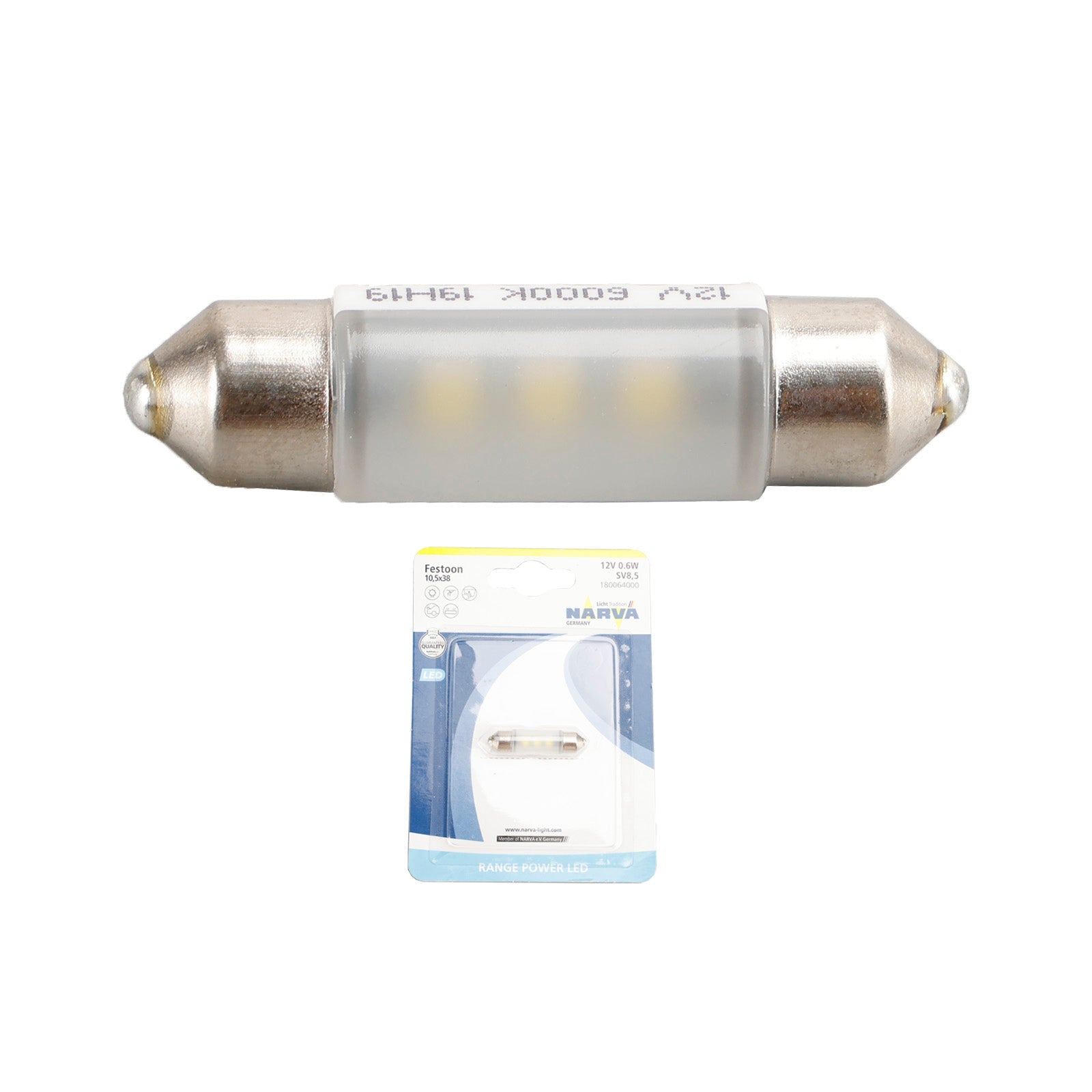 For NARVA Range Power LED Festoon 10.5x38 12V 0.6W SV8.5 6000K