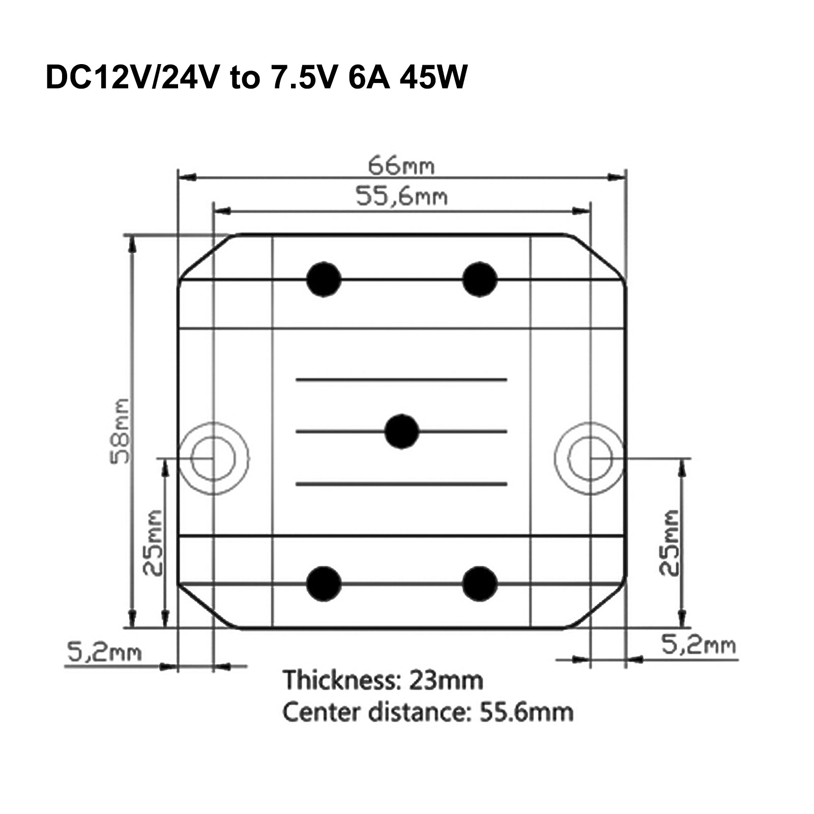 DC 전압 레귤레이터 벅 컨버터 DC 12/24V ~ 7.5V 6A 45W 스텝다운 리듀서