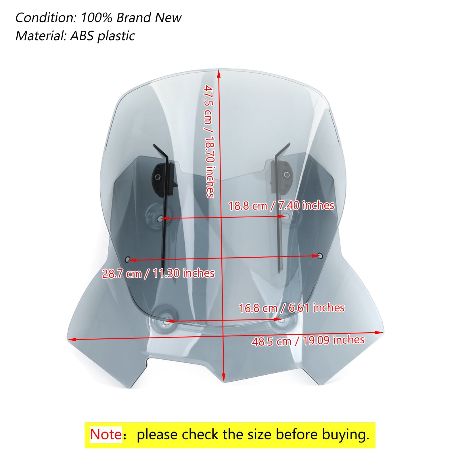 Adjustable ABS Motorcycle Windshield WindScreen for BMW F750GS/F850GS 2018-2019 Generic