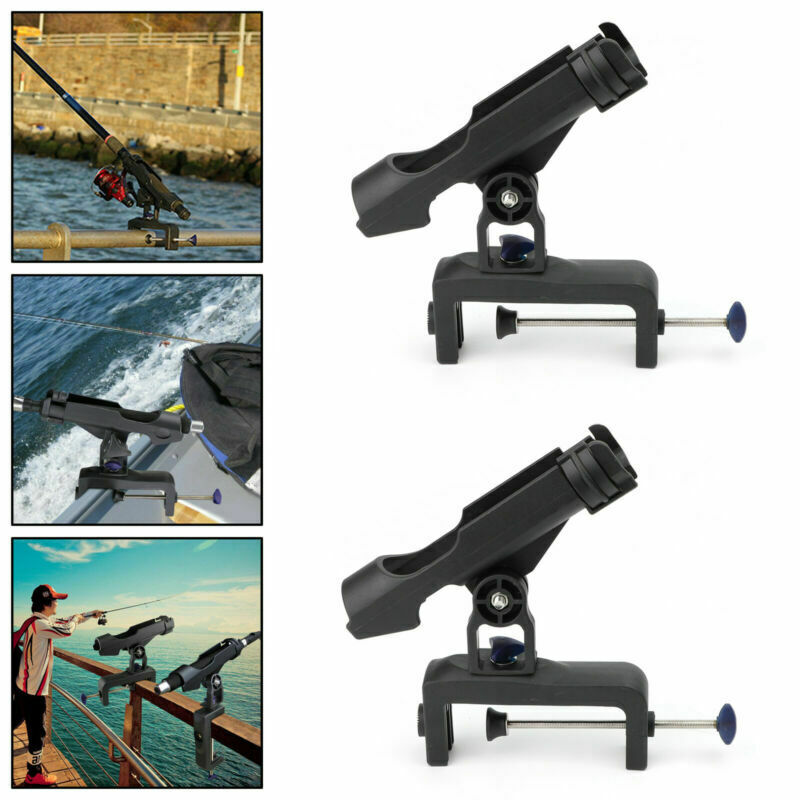 Rail Rod Pole Holder Fishing Fits 4.7inches Kayak Clamp-on UA Adjustable Boat