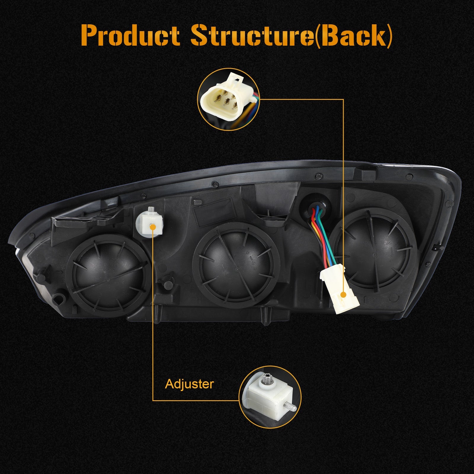 Chrome Housing Clear Amber Headlights Assembly For Chevr Malibu 2004-2008 Generic