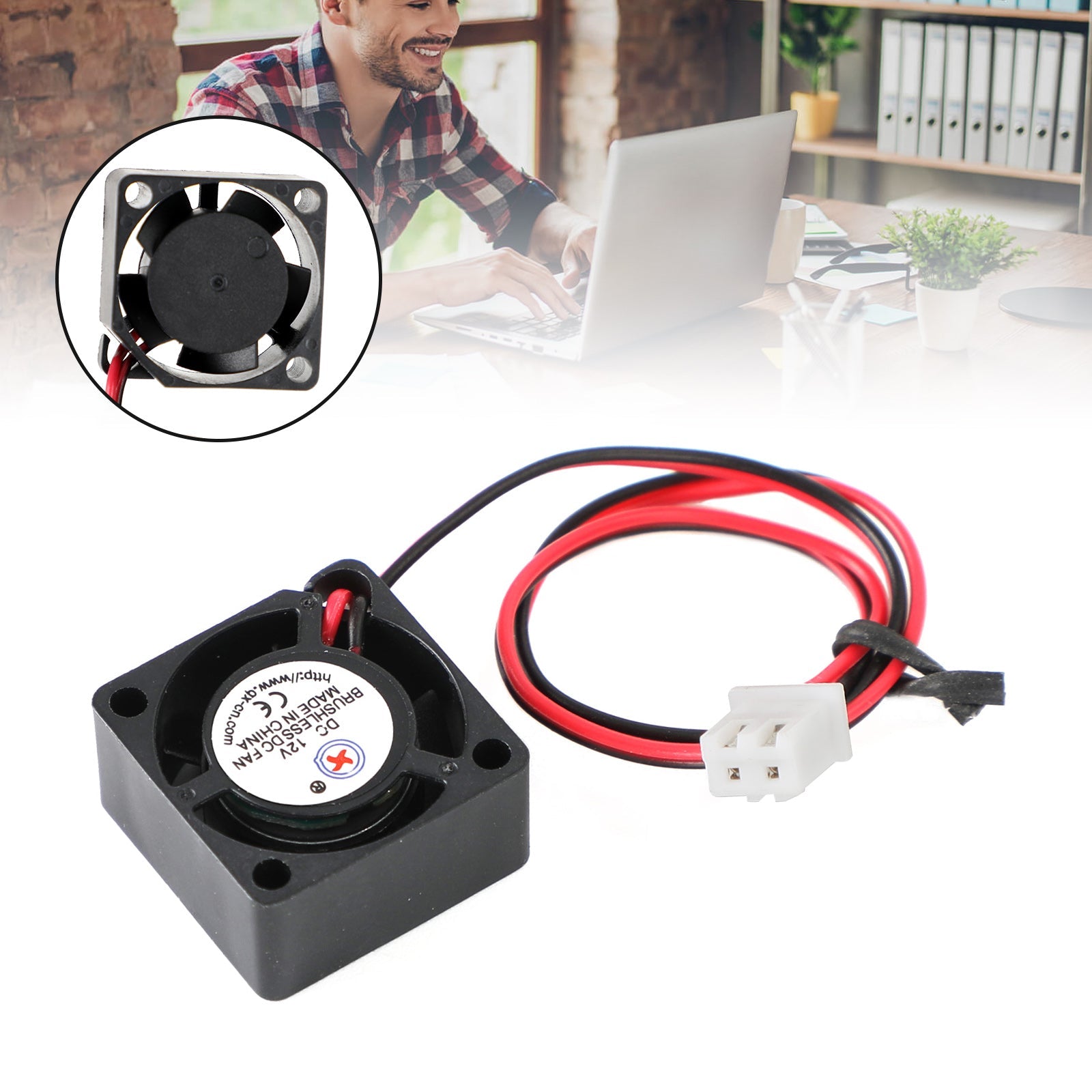 무브러시 DC 냉각 블로워 팬 12V 0.05A 2010 20x20x10mm 슬리브 2핀 와이어