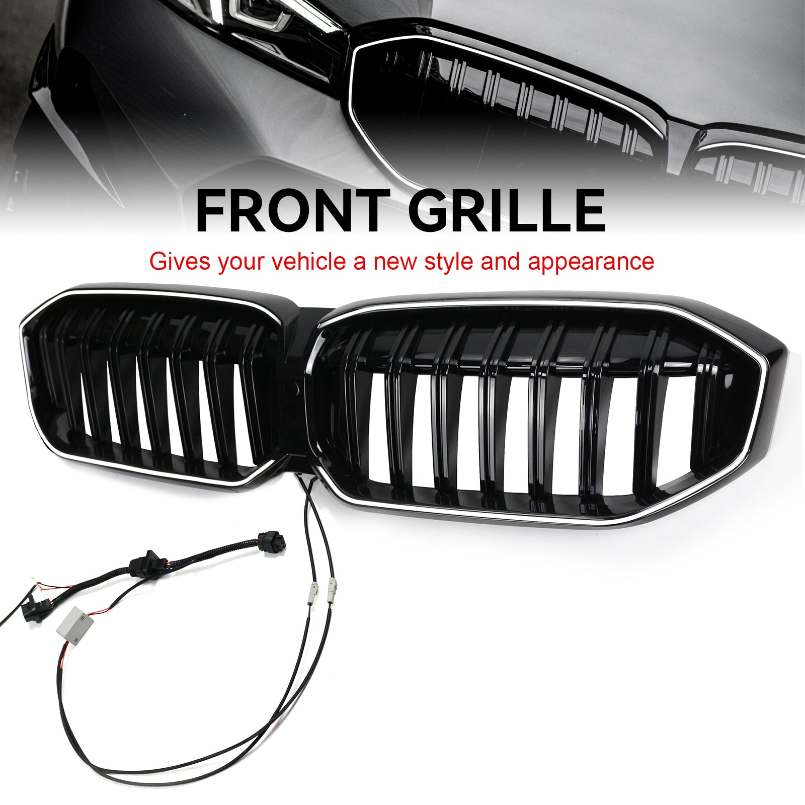 BMW 3 Series G20 G28 2023-2024 Gloss Black Front Kidney Grille Mesh