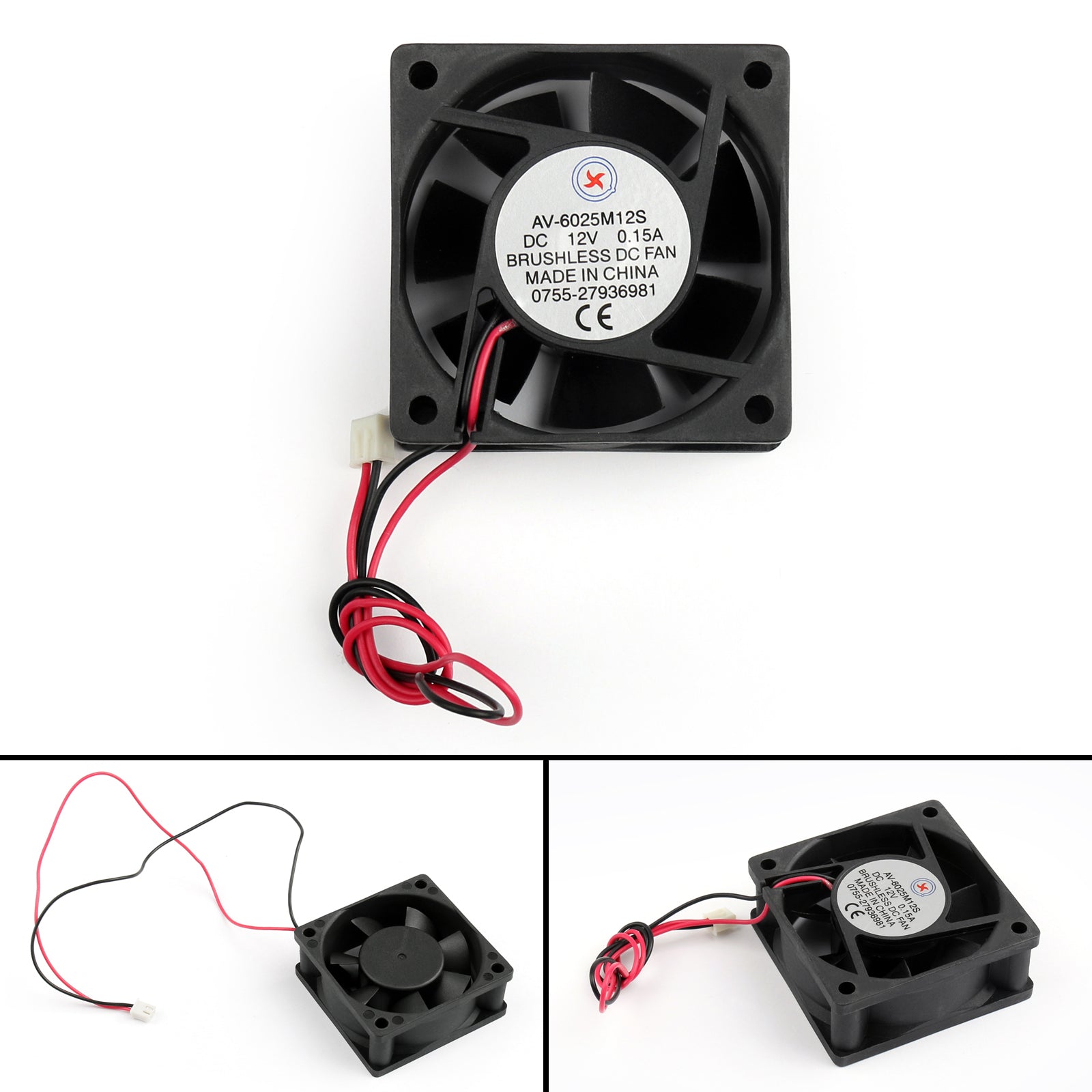 1Pcs DC Brushless Cooling Fan 12V 0.15A 6025s 60x60x25mm 2 Pin CUP Computer Fan