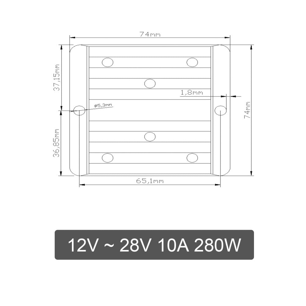 DC 컨버터 레귤레이터 12V ~ 28V 280W 전원 공급 장치 승압 모듈 방수