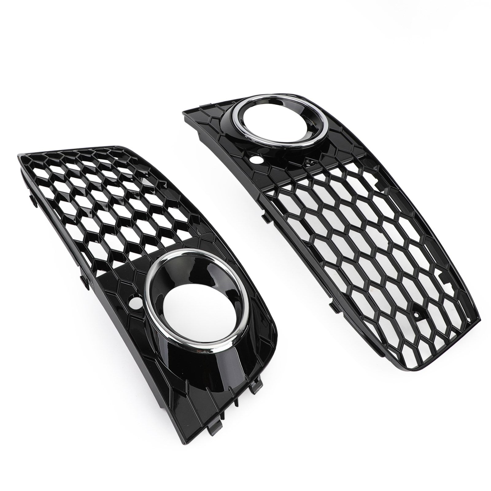 Pair Honeycomb Mesh Fog Light Open Vent Grill Intake Fit Audi A4 B8 2009-2012 Generic