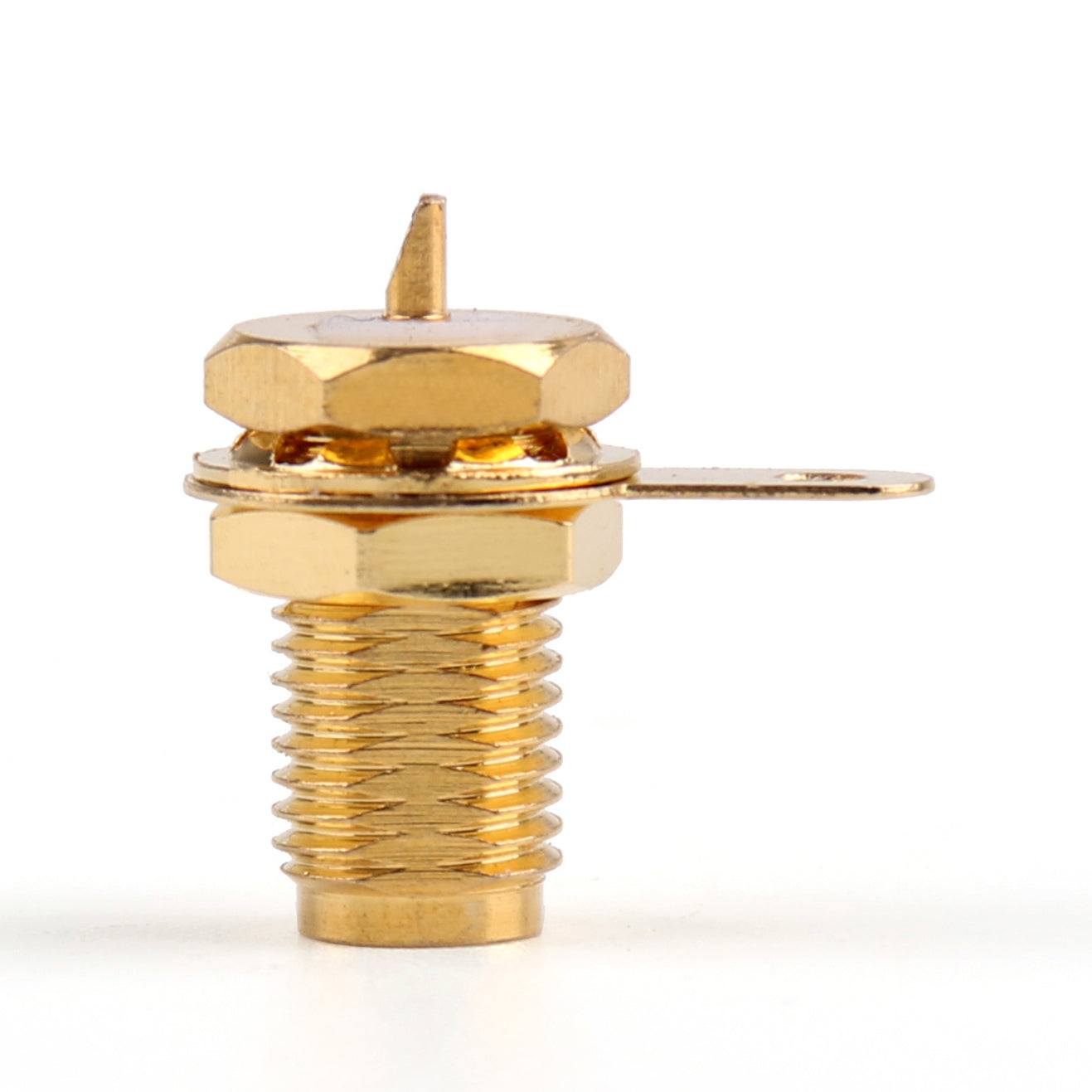 10Pcs Connector RP-SMA Female Plug Bulkhead PTEE Solder Panel Mount Straight