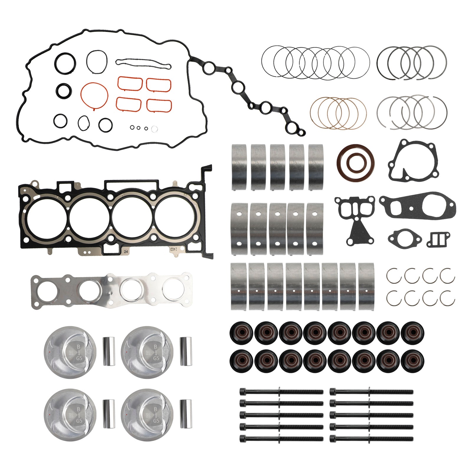 2014-2019 Kia Sportage Hyundai Tucson 4-Door 2.4L G4KJ 2.4L Engine Rebuild Pistons Gasket Overhaul Kit