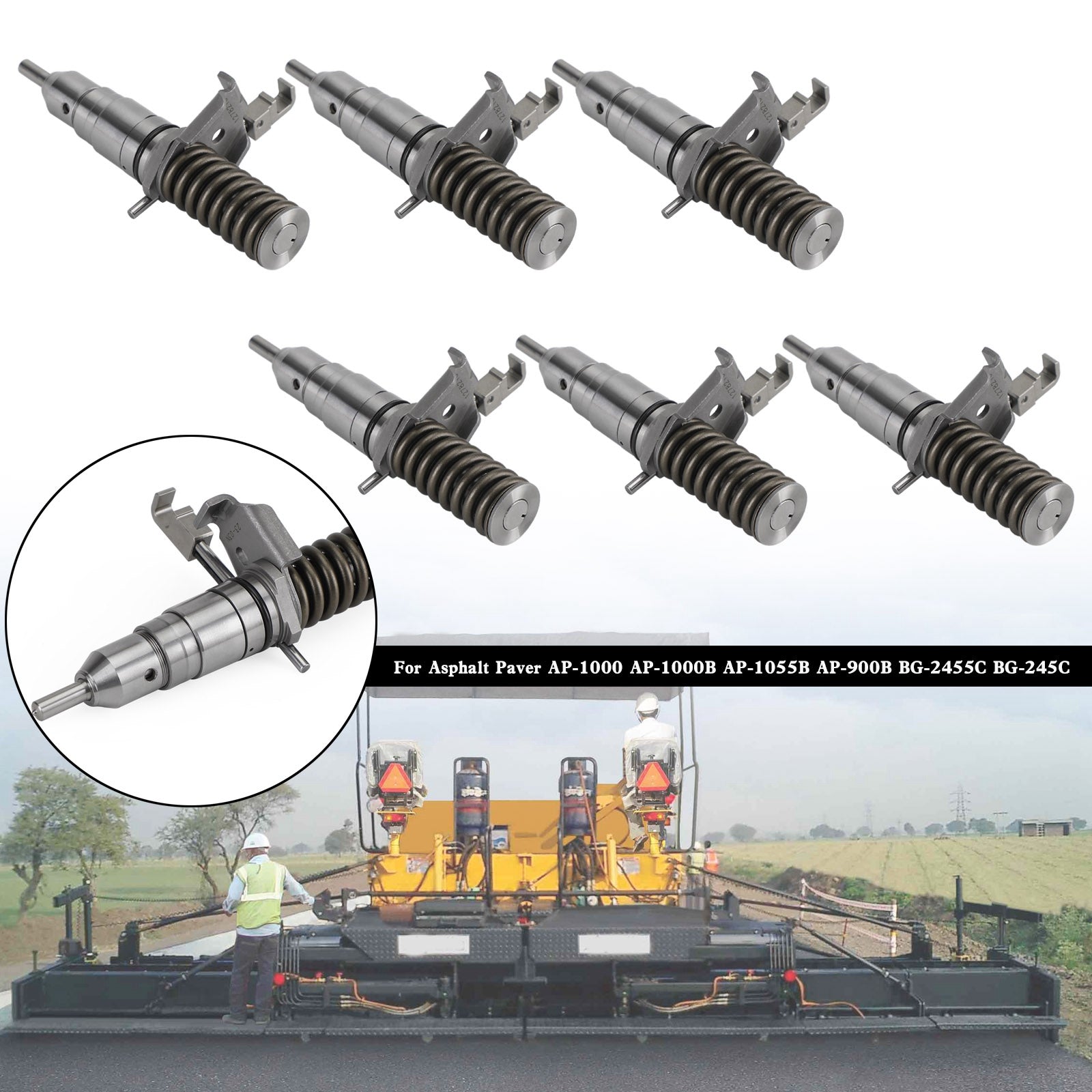 6PCS Fuel Injector 127-8205 0R-8682 1278216 127-8222 127-8205 0R-8682 fit Caterpillar 3116 3114