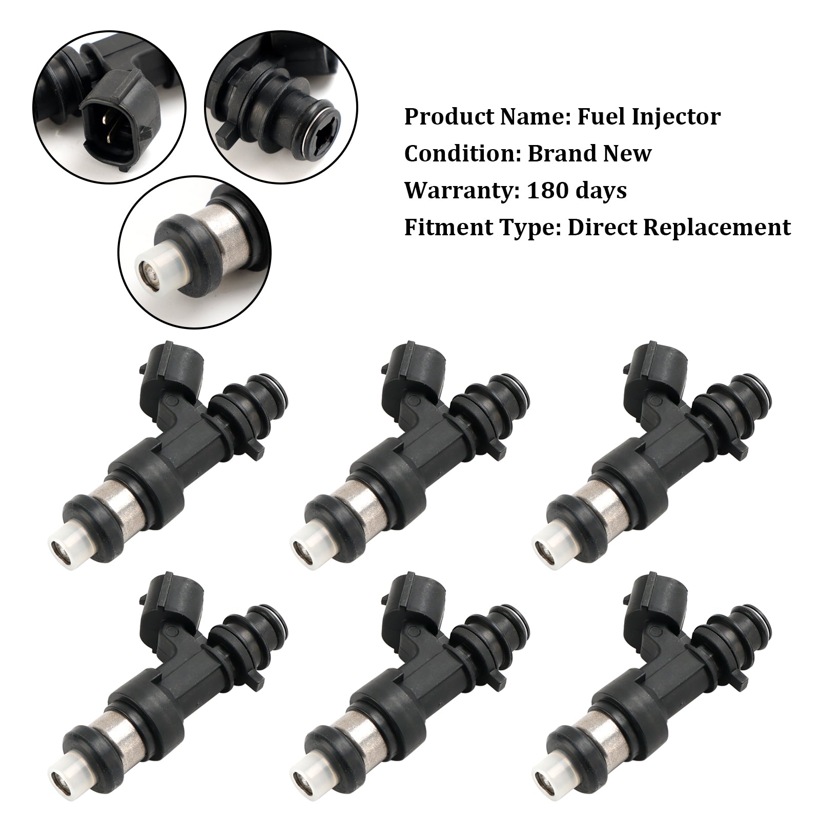 Inyector de combustible 6 uds 15710-66J00 compatible con Suzuki Grand Vitara Base V6 2.7L FBYCS50