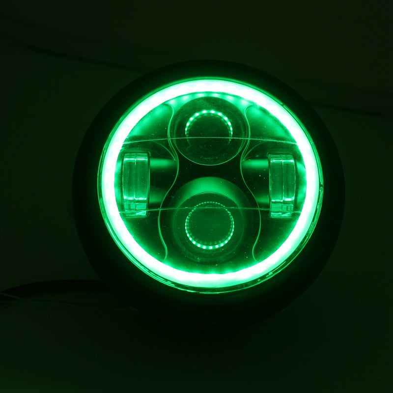 Faro delantero LED proyector de 6,5 pulgadas para motocicleta con anillo Halo para Cafe Racer Bobber genérico