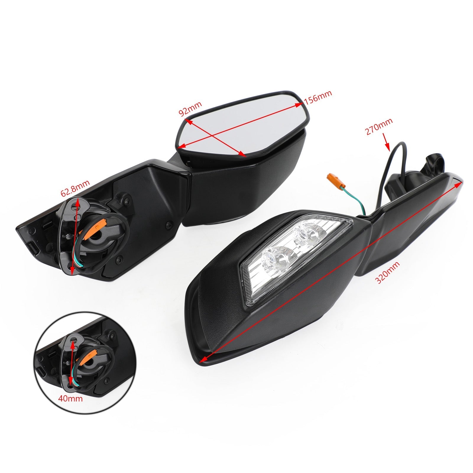 미러 및 방향 지시등 어셈블리 - 56001-0322 56001-0323 KAWASAKI ZX-10R NINJA 16-20 제네릭용