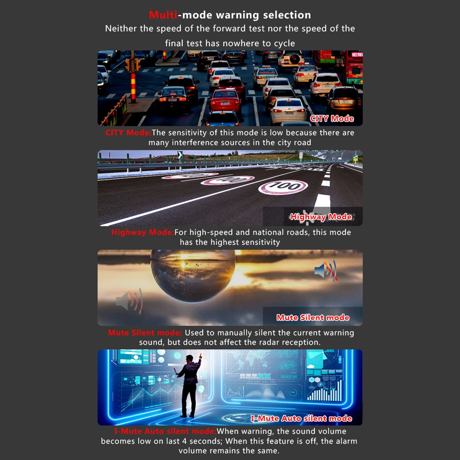 RAD2000 360~Laser Electronic Dog Car Mobile Speed Radar Speed Measuring Detector