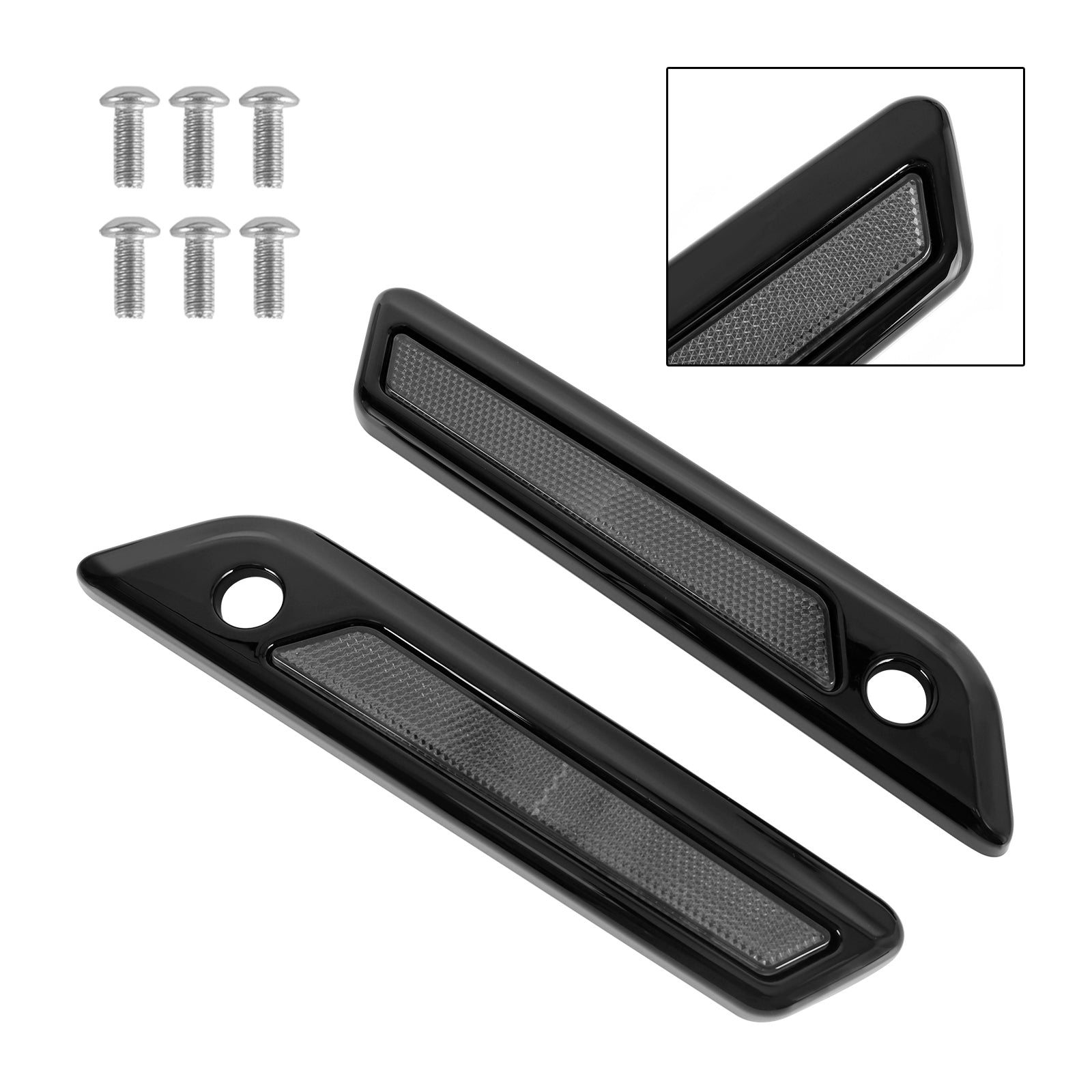 투어링 로드 글라이드 킹 14-23 카본 그레이용 사이드 러기지 새들백 래치 커버 뚜껑