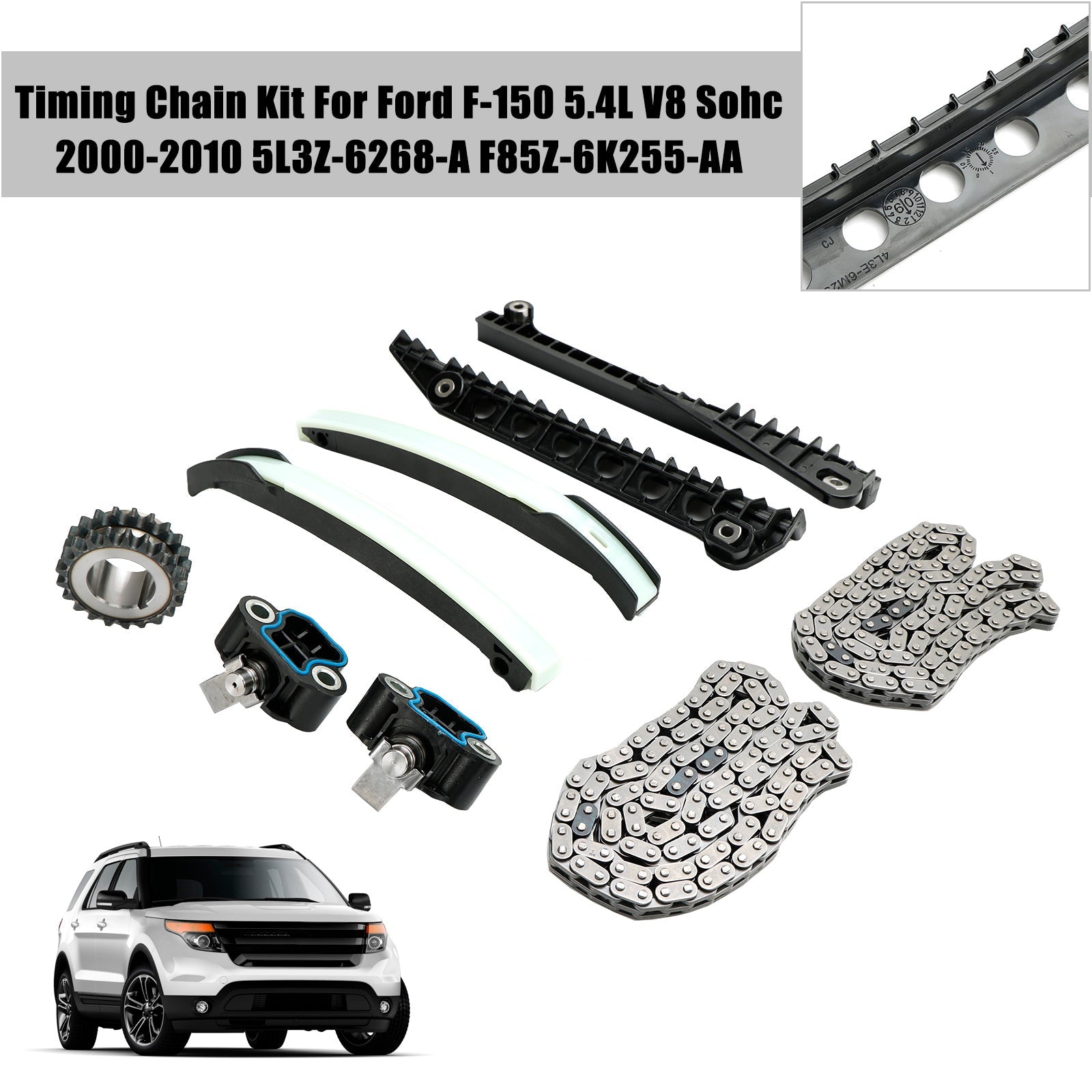 2000-2010 Ford Explorer Sport F-150 250 350 450 Kit de cadena de distribución 5L3Z-6268-A F85Z-6K255-AA Fedex Express
