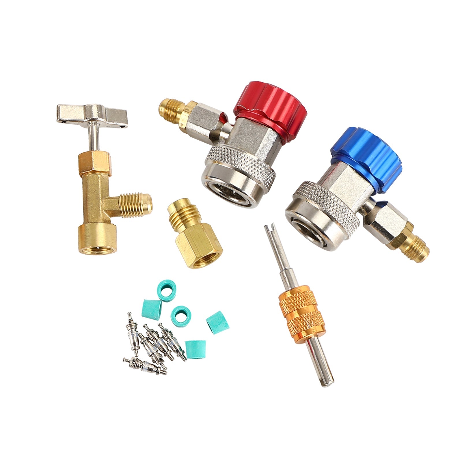 Ac R134A Adapters Quick Couplers With Can Tap Valve Kit Adjustable R134A Adapte