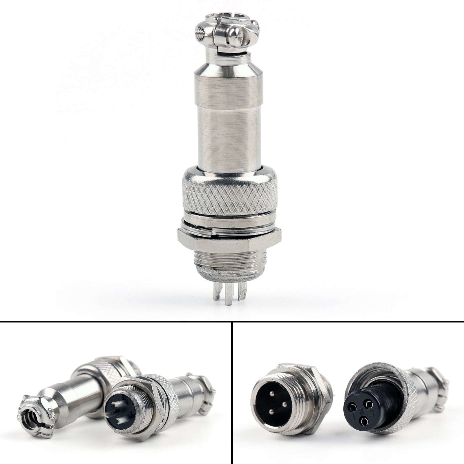 30개 3핀 XLR 12mm 오디오 케이블 커넥터 어댑터 섀시 마운트