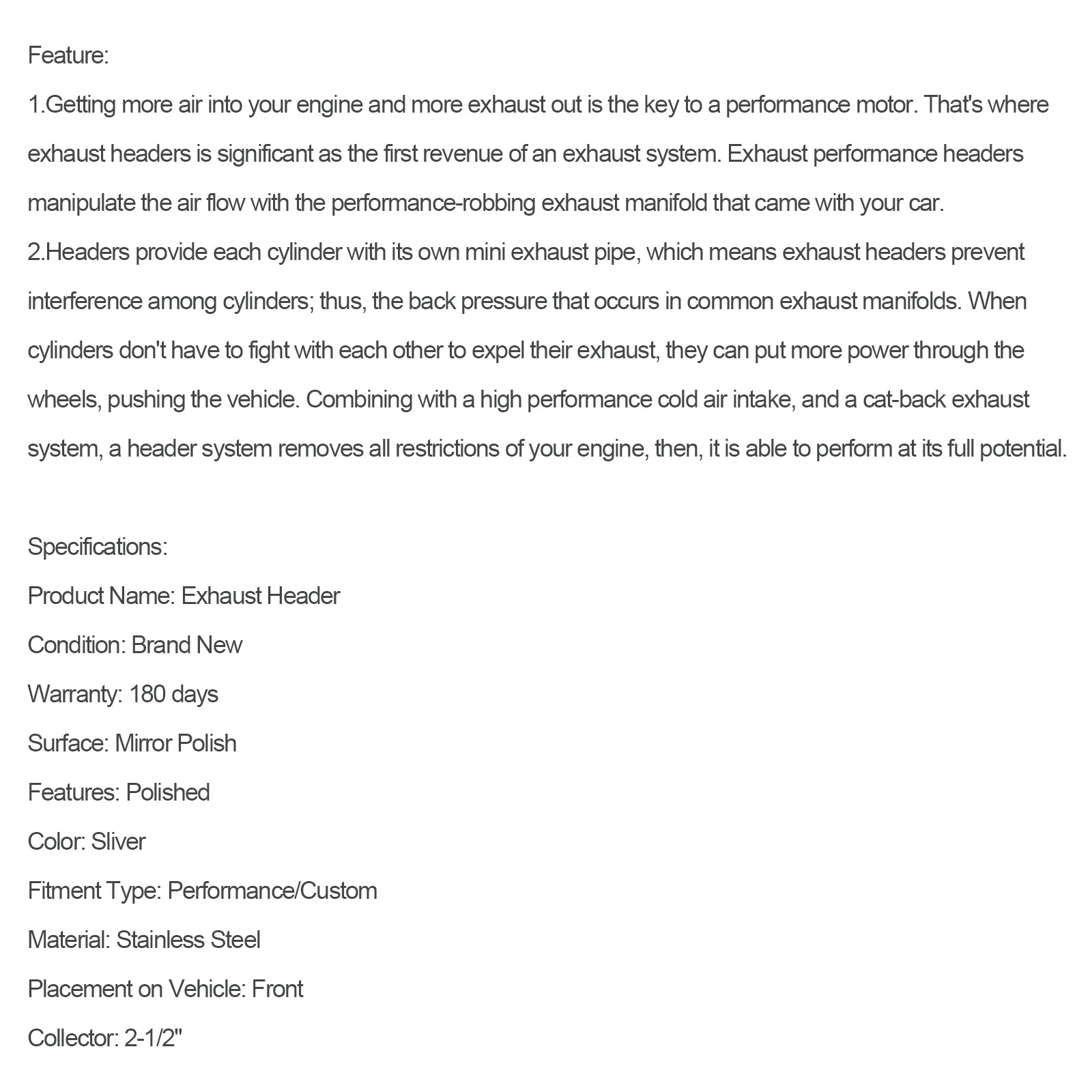 소형 블록 매니폴드 헤더는 Chevy 283 305 350 400 Chevelle Malibu Camaro에 적합합니다.