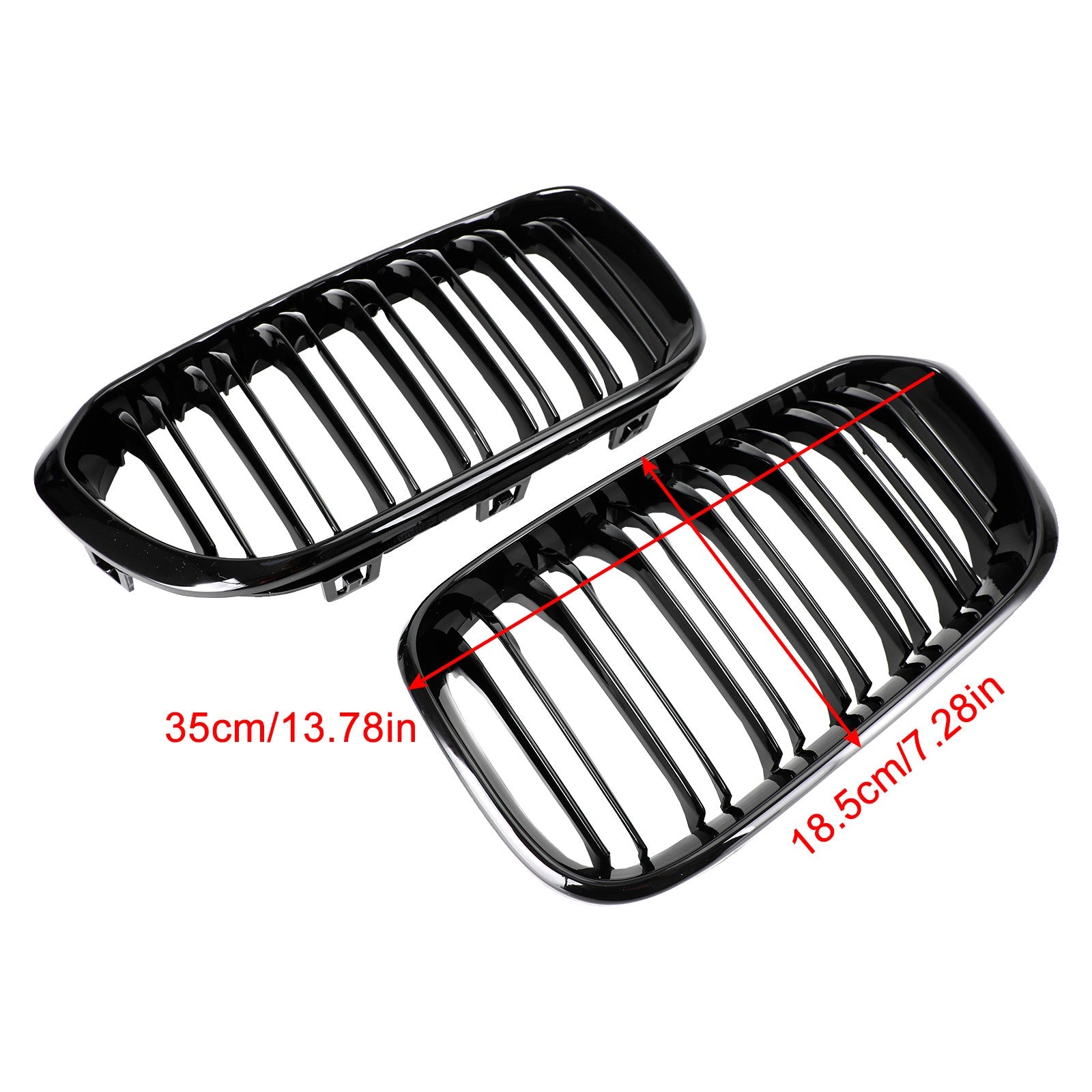 BMW 1 Series F20 F21 2015-2017 Gloss Black Double Front Kidney Grill Grille