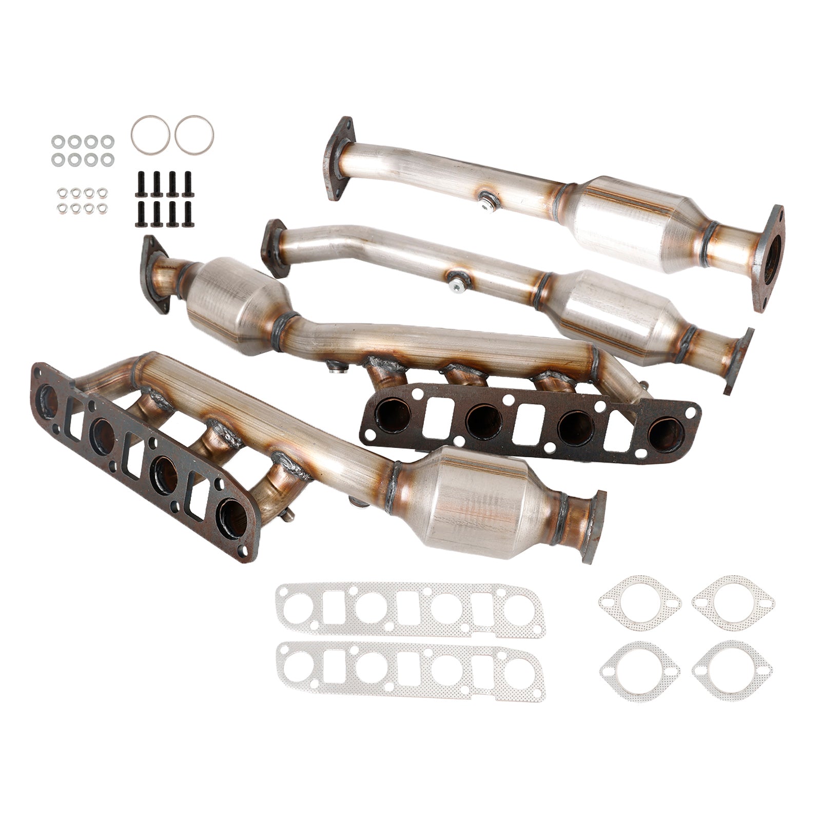 Manifold Catalytic Converters Front & Rear All 4 For Nissan Titan 5.6L 2004-2015