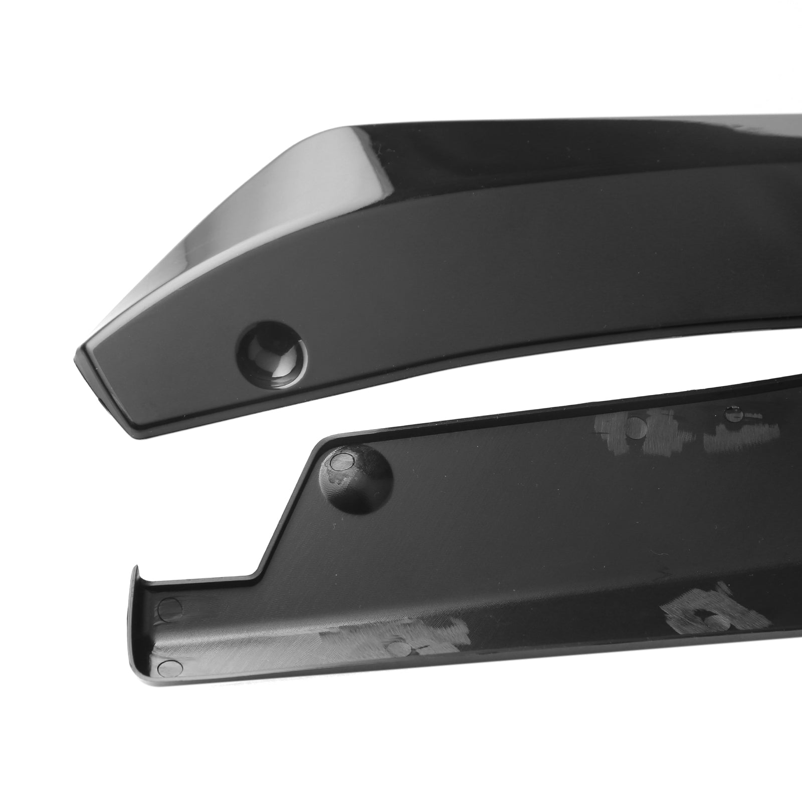 2x 자동차 자동 리어 범퍼 립 디퓨저 스플리터 카나드 프로텍터 상단 광택 블랙 일반