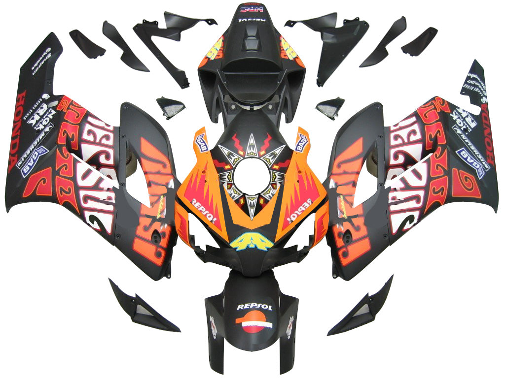 Fairings 2004-2005 Honda CBR 1000 RR Black Orange Valentino Rossi Generic