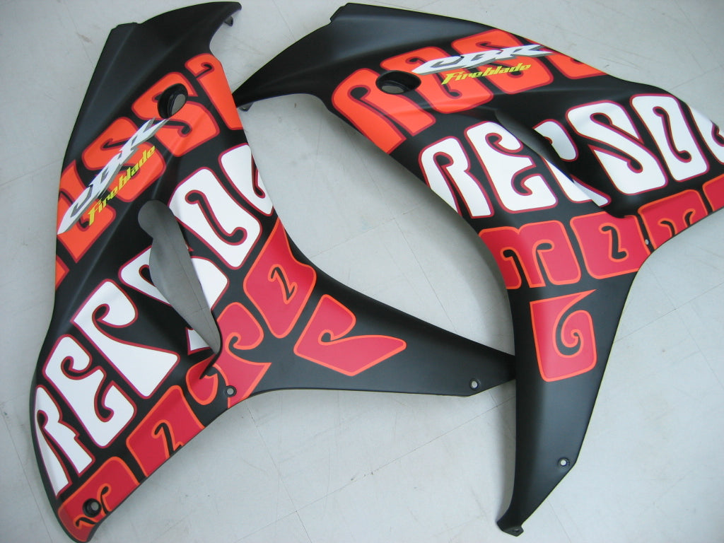 Fairings 2006-2007 Honda CBR 1000 RR Black Yellow Valentino Rossi Generic