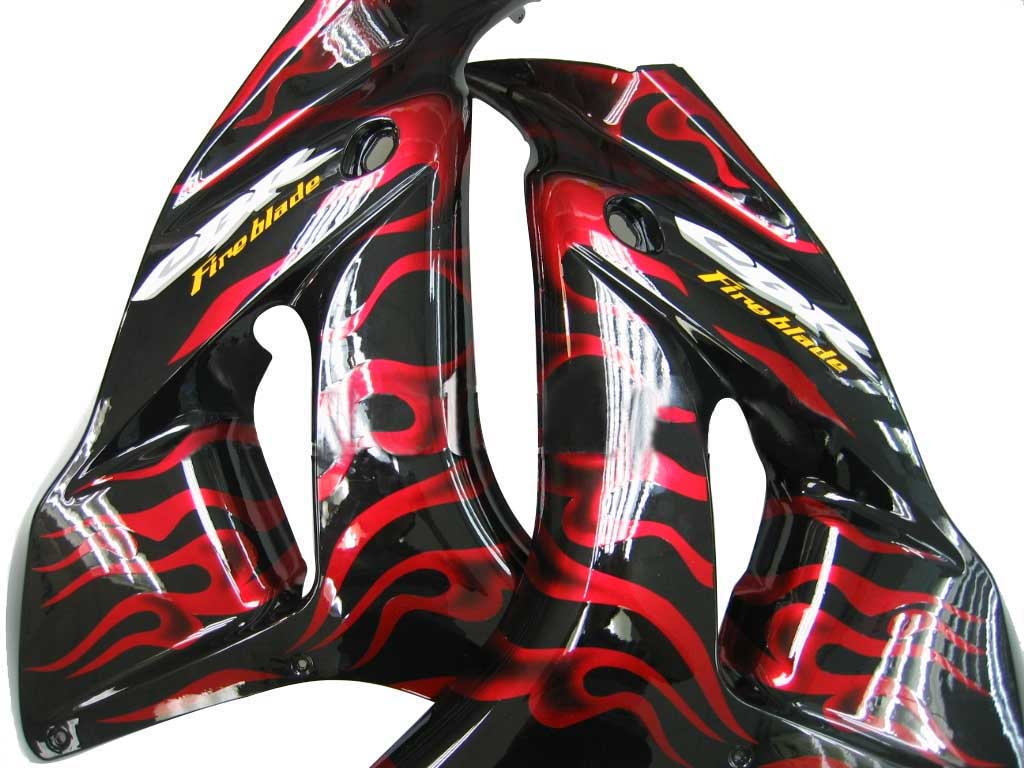 Fairings 2006-2007 Honda CBR 1000 RR Black & Red Flame Shark Generic