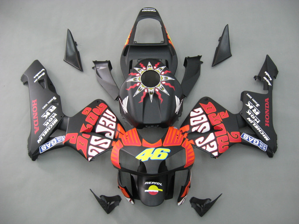 Fairings 2003-2004 Honda CBR 600 RR Black Matte Valentino Rossi Moto Generic
