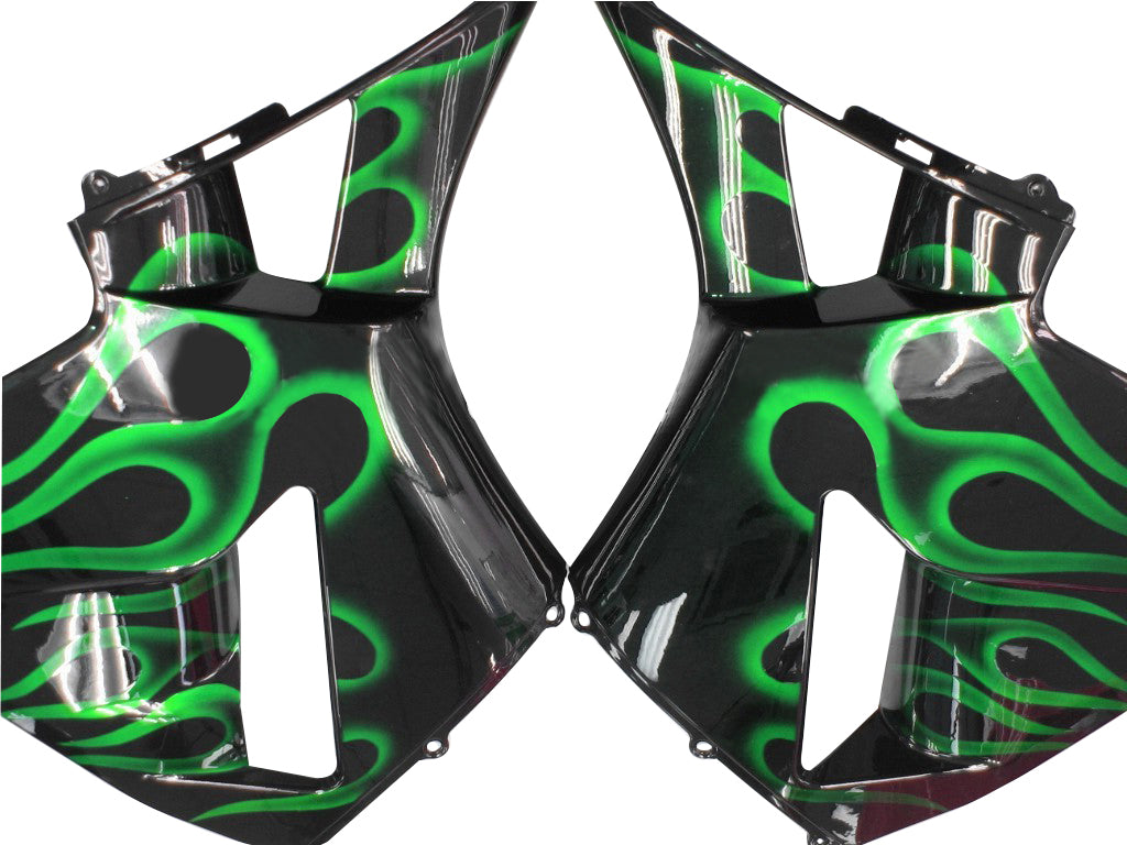 Fairings Honda CBR 600 RR Black & Green Flame (2005-2006) Generic