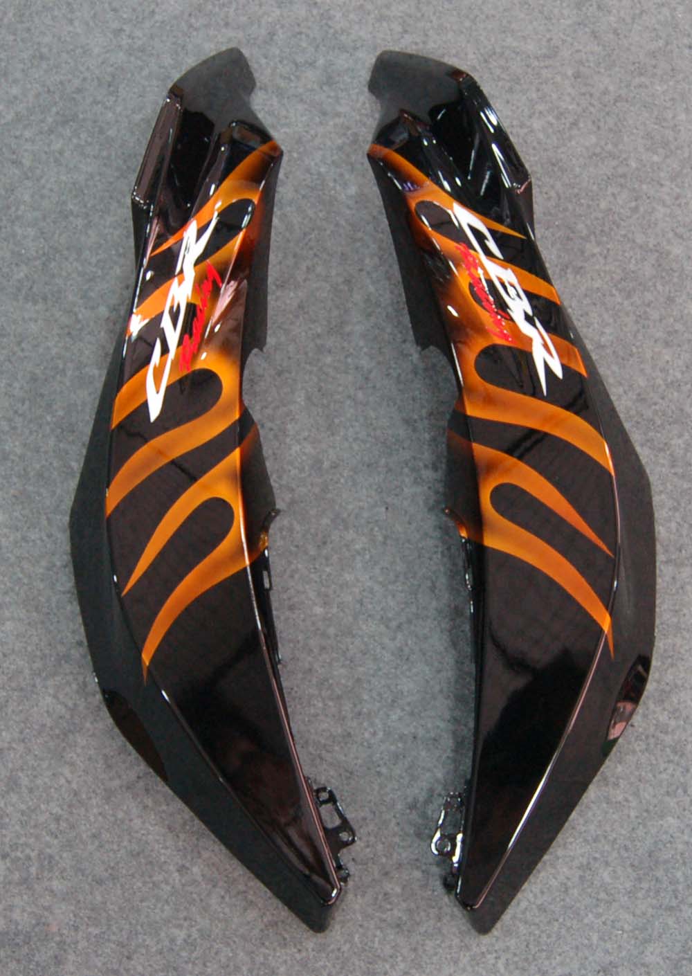 Fairings 2007-2008 Honda CBR 600 RR Black & Orange Flame Generic
