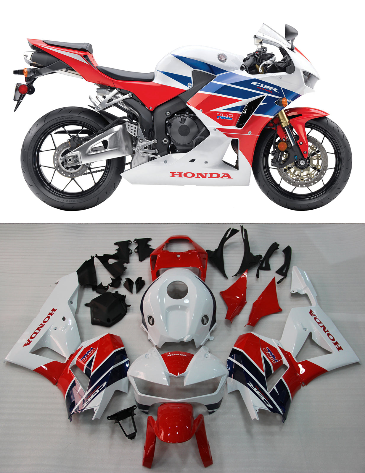 Fairings 2013-2025 Honda CBR600RR HRC White Red Blue Generic