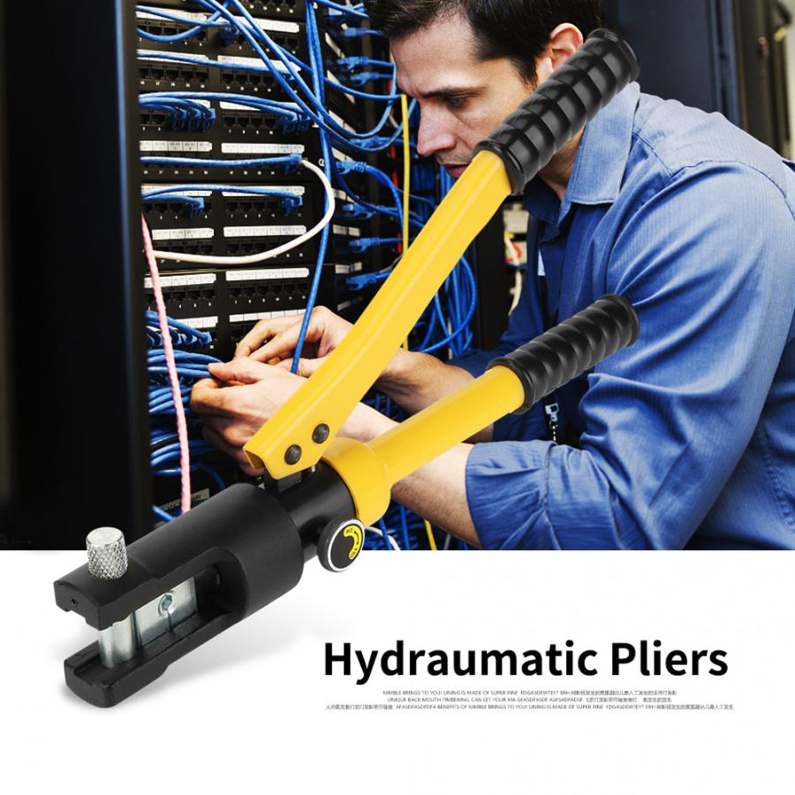 10톤 개량형 유압 와이어 배터리 케이블 러그 단자 크림퍼 및 8개 다이