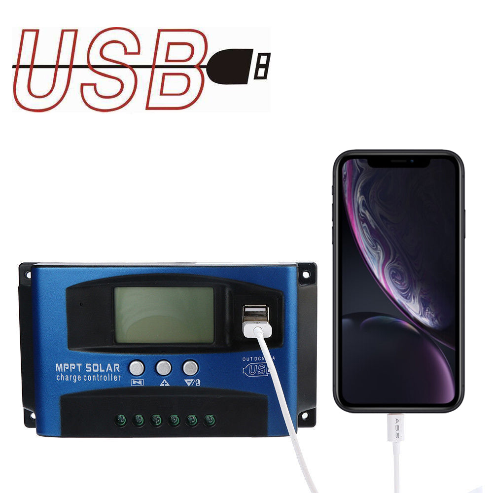 30/40/50/60/100A MPPT 태양광 패널 레귤레이터 충전 컨트롤러 12V/24V 자동 초점 추적