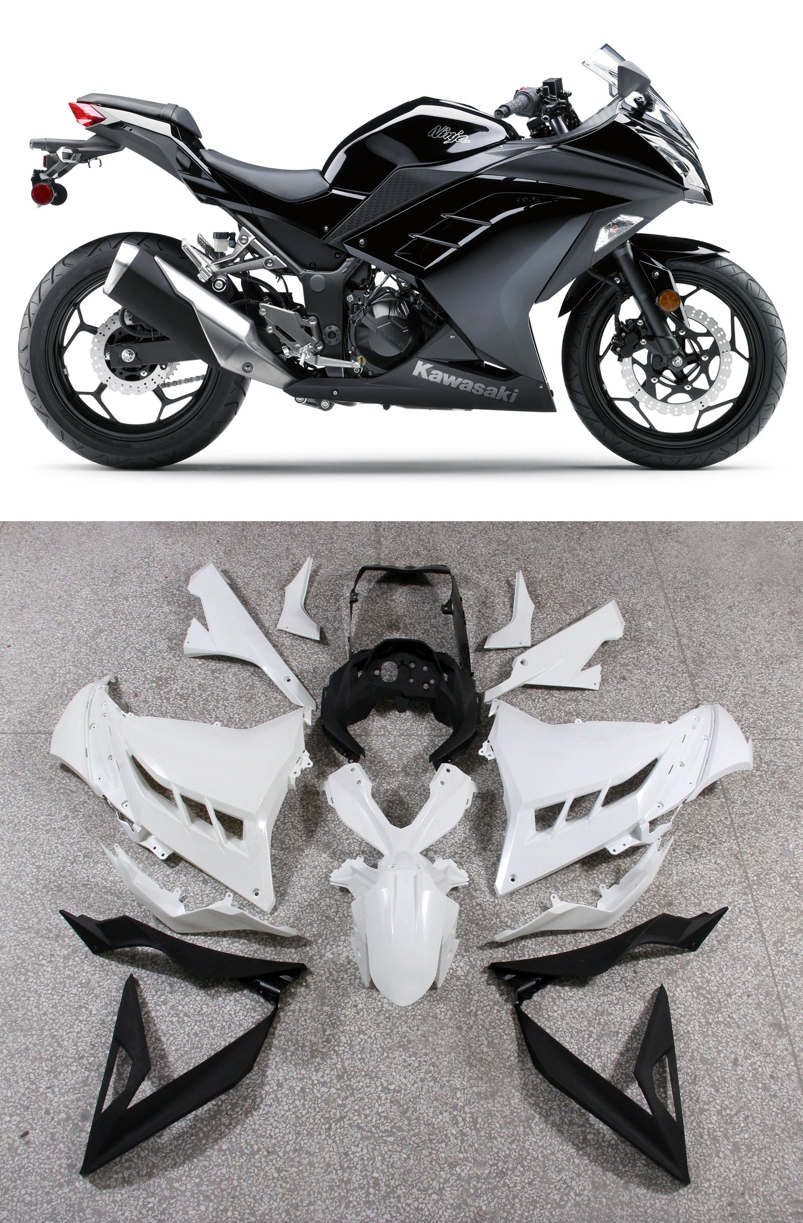 Ninja 300R EX300R (2013-2024) Bodywork Fairing ABS Injection Molded Plastic 7 Color Generic