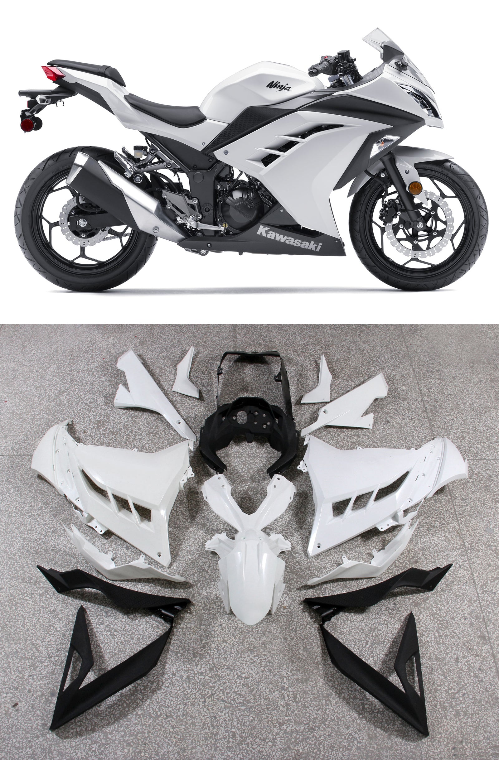 Ninja 300R EX300R (2013-2024) Bodywork Fairing ABS Injection Molded Plastic 7 Color Generic