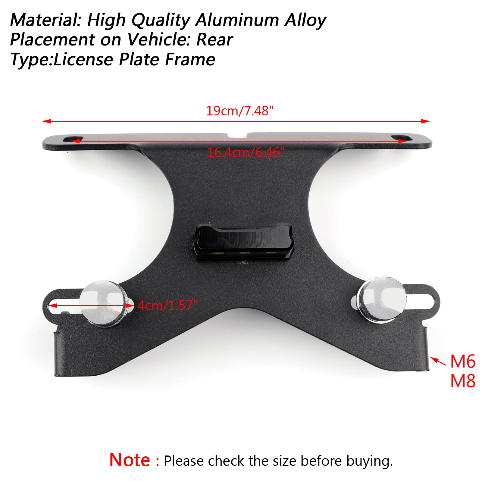 CNC License Plate Bracket Number Holder Plate LED For BMW S1000RR HP4 2009-2018 Generic