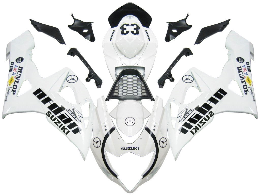 Fairings 2005-2006 Suzuki GSXR 1000 White & Black Jordan Generic