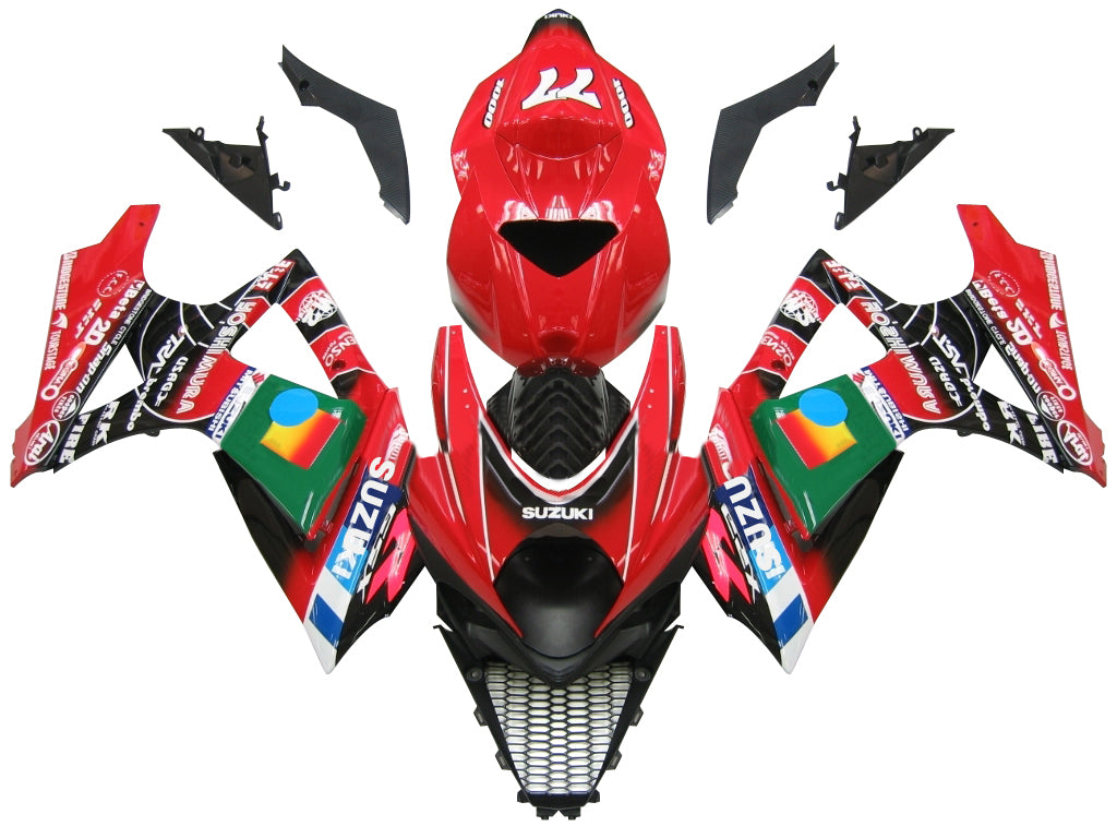 Fairings 2007-2008 Suzuki GSXR 1000 Red Black No.77 GSXR Generic
