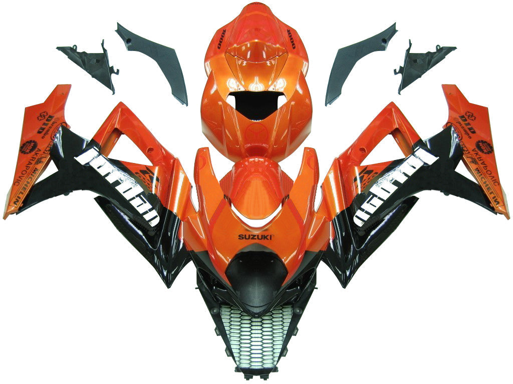 Fairings 2007-2008 Suzuki GSXR 1000 Orange Metallic & Black Jordan Generic