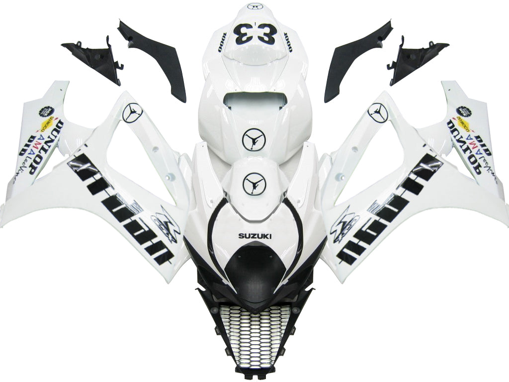 Fairings 2007-2008 Suzuki GSXR 1000 White Black Jordan Generic