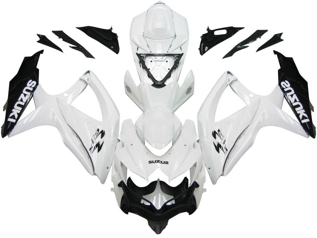 Fairings 2008-2010 Suzuki GSXR 600 750 White Black GSXR Generic