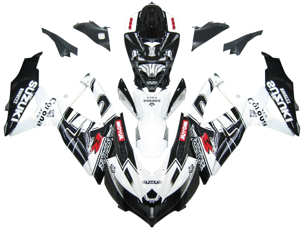 Fairings 2008-2010 Suzuki GSXR 600 750 Black White Alstare Corona Generic