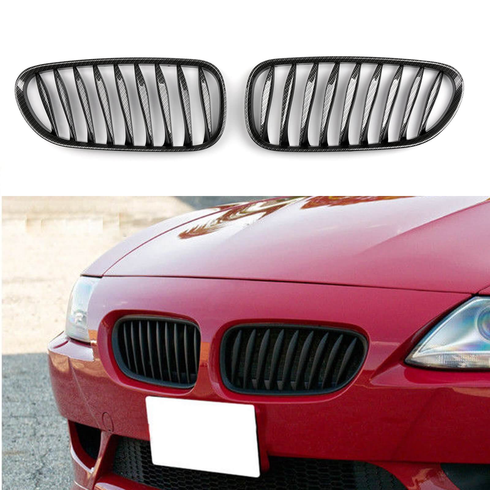 BMW Grille 2x Parachoques delantero Sport Kidney Grill para BMW Z4 E85 E86 2003-2008 Genérico