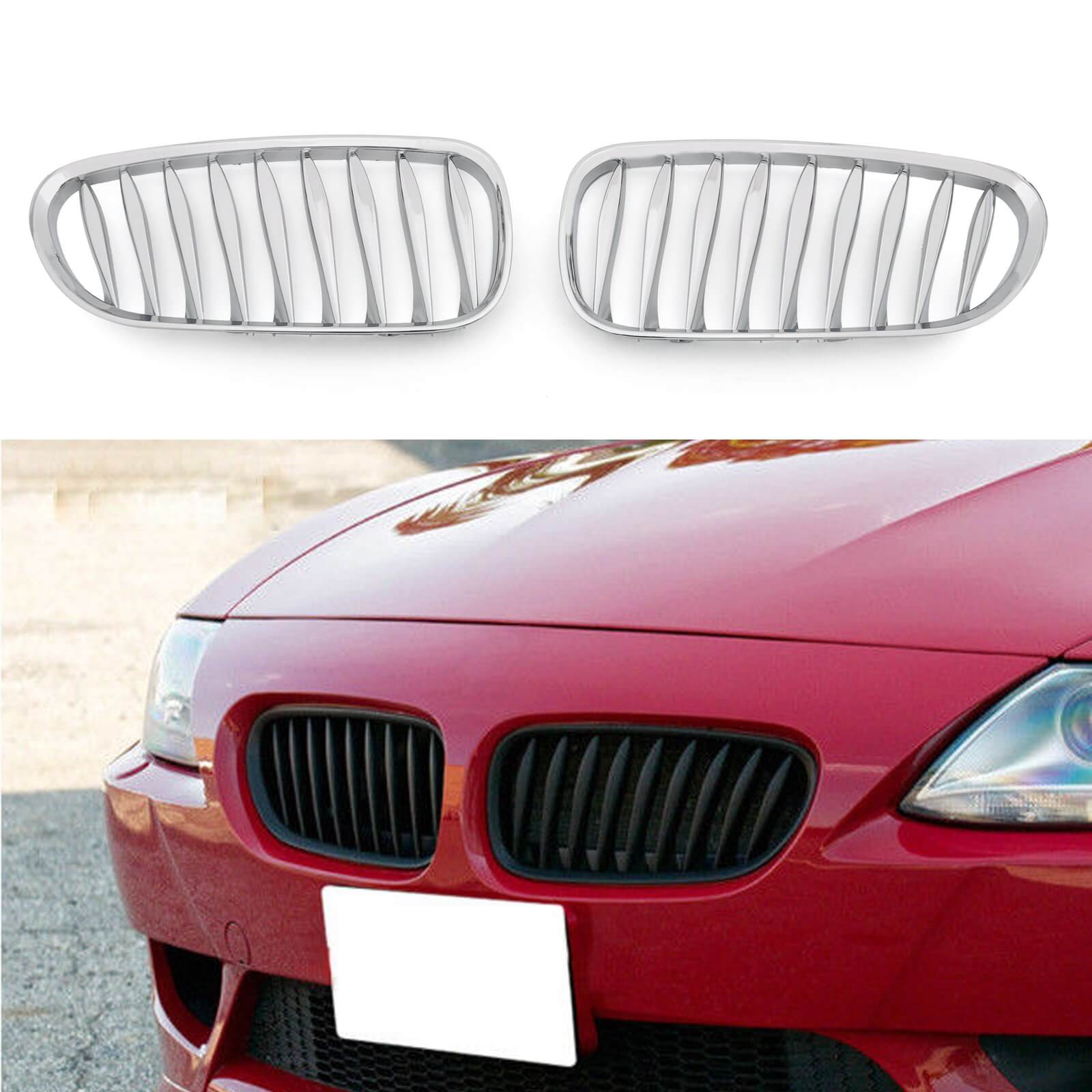 BMW Grille 2x Parachoques delantero Sport Kidney Grill para BMW Z4 E85 E86 2003-2008 Genérico