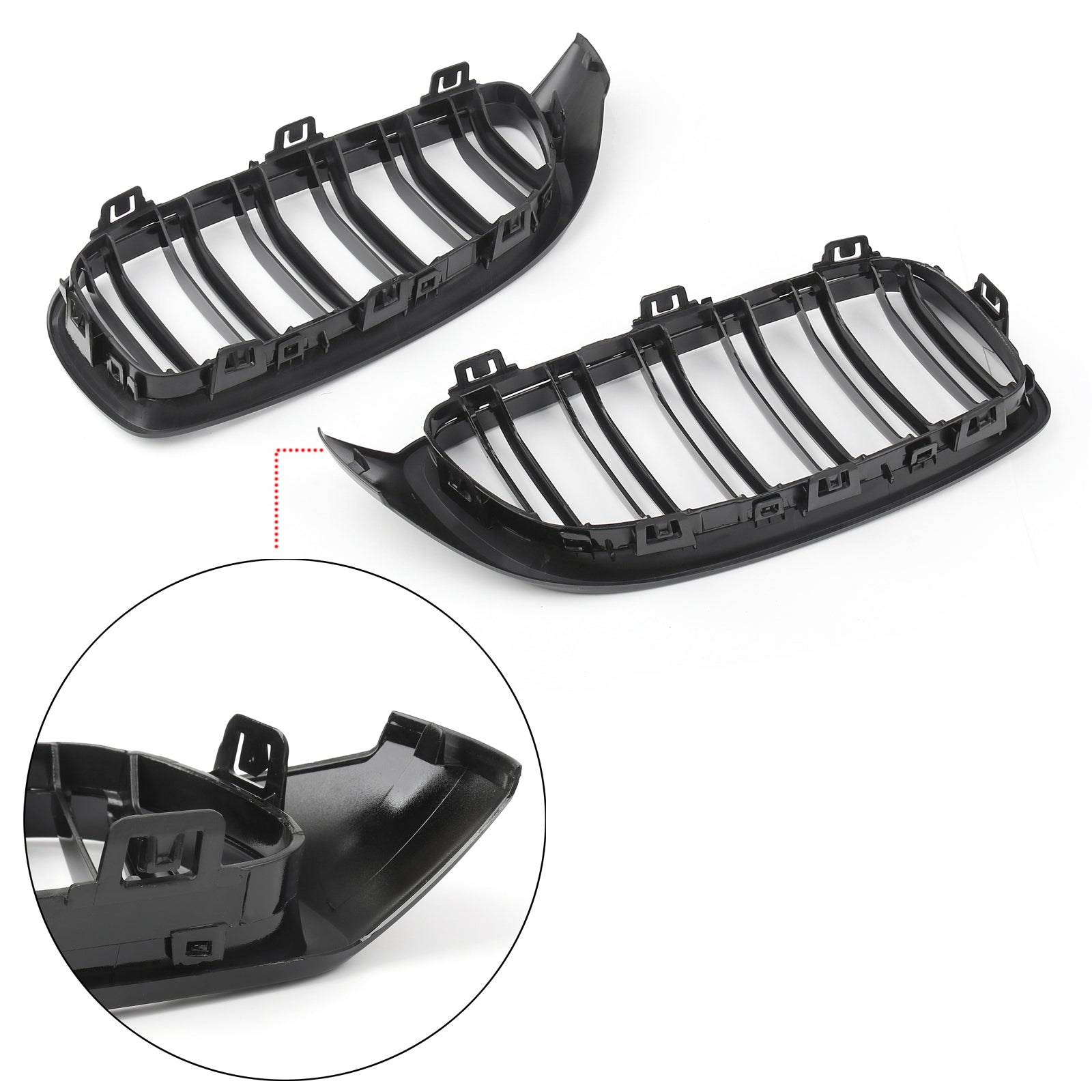 Kidney Grille Dual Slat M4 Sport Grill For BMW F32 F33 F36 F82 (2014+) Gloss Black Generic
